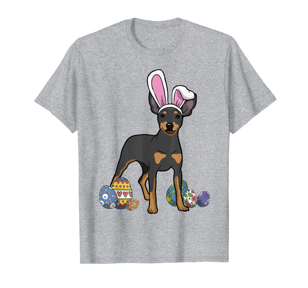 Miniature Pinscher Dressed As Easter Bunny Rabbit Ears Shirt