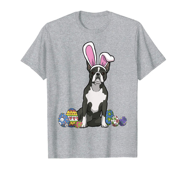 Boston Terrier Dressed As Easter Bunny Rabbit Ears T-Shirt