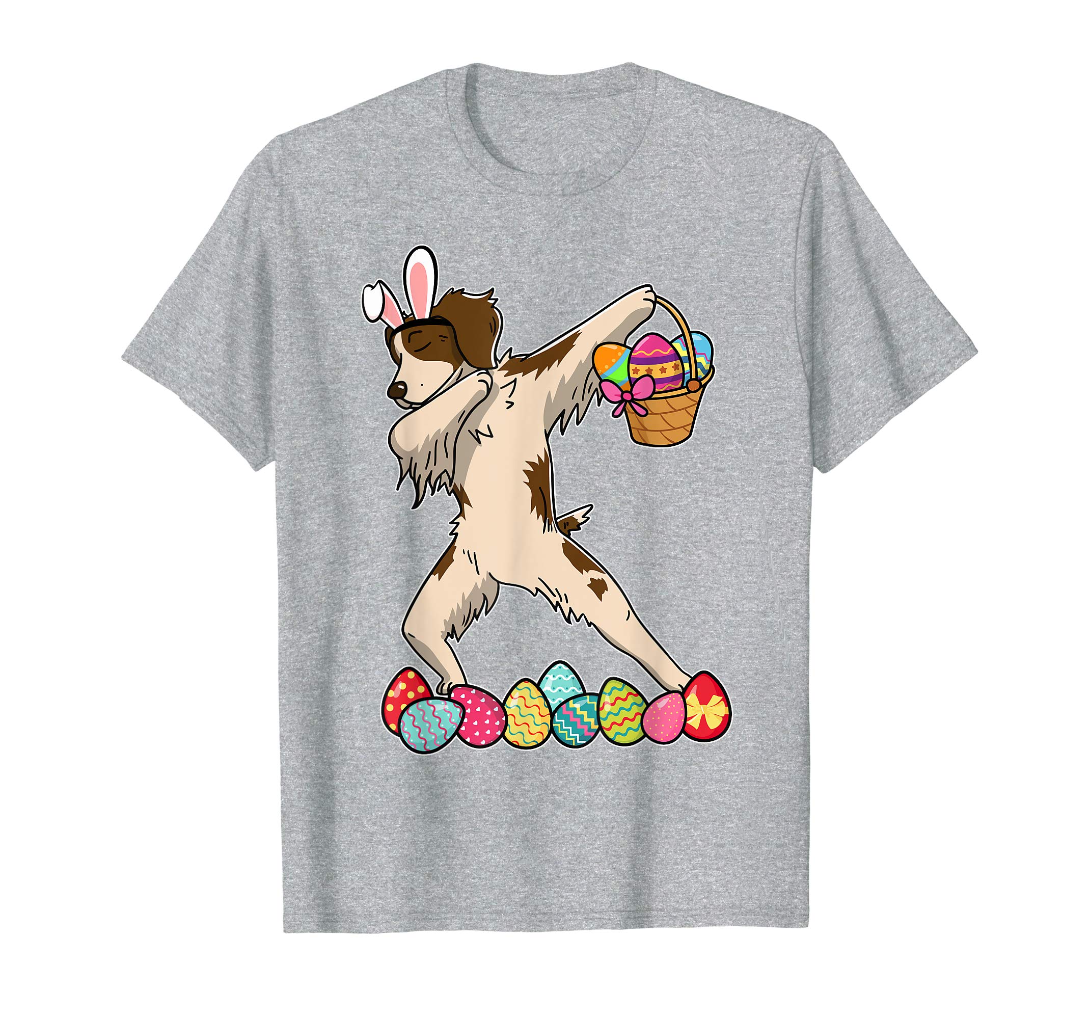 Brittany Dab Dabbing Dressed Easter Bunny Egg Basket T-Shirt