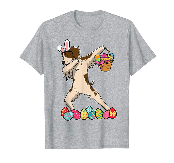 Brittany Dab Dabbing Dressed Easter Bunny Egg Basket T-Shirt