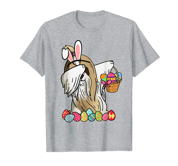 Shih Tzu Dab Dabbing Dressed Easter Bunny Egg Basket T-Shirt