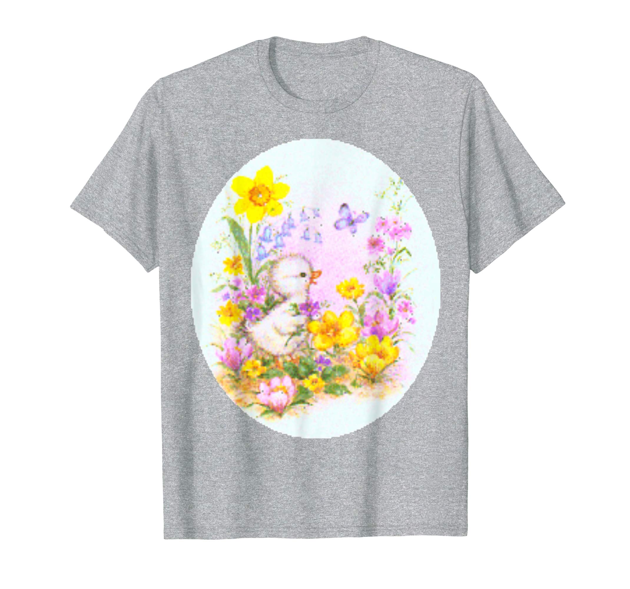 Cute Easter Duckling Chick and Flowers Standard T Shirts