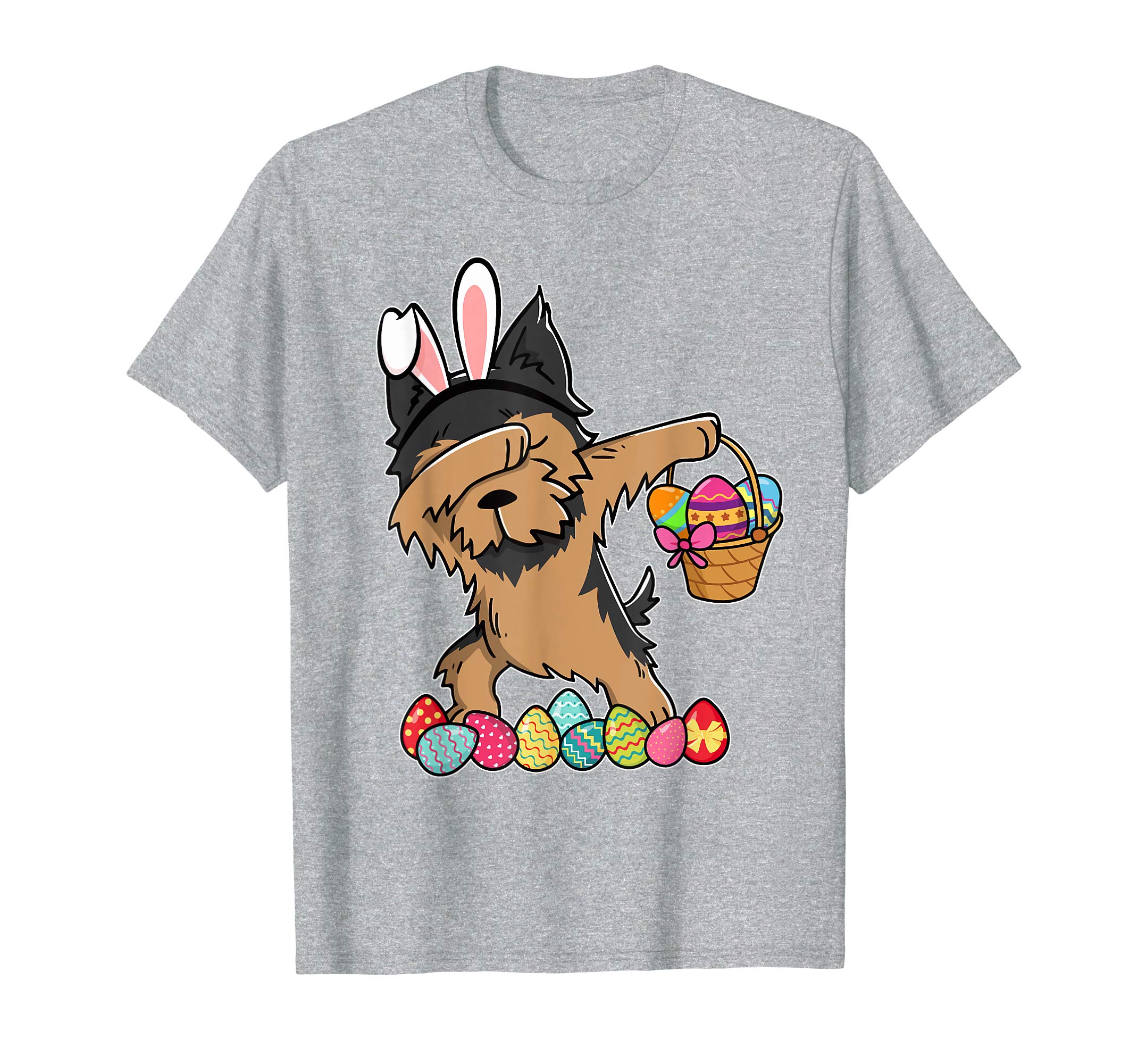 Yorkshire Terrier Dabbing Easter Bunny Egg Basket T-Shirt