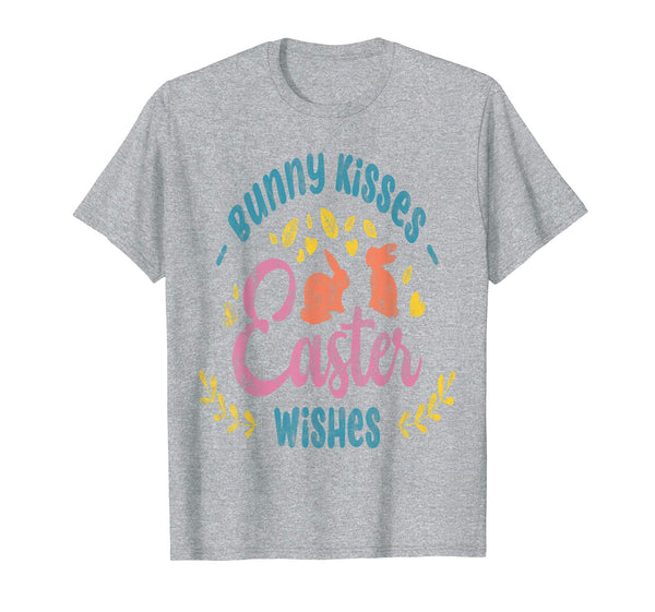 Bunny Kisses Easter Wishes T-Shirt Gift Women