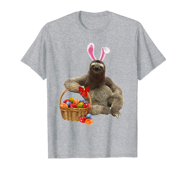 Easter Sloth Shirt Funny Sloth With Bunny Ears and Eggs