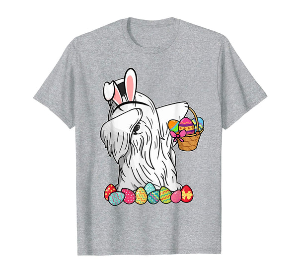 Maltese Dab Dabbing Dressed Easter Bunny Egg Basket T-Shirt