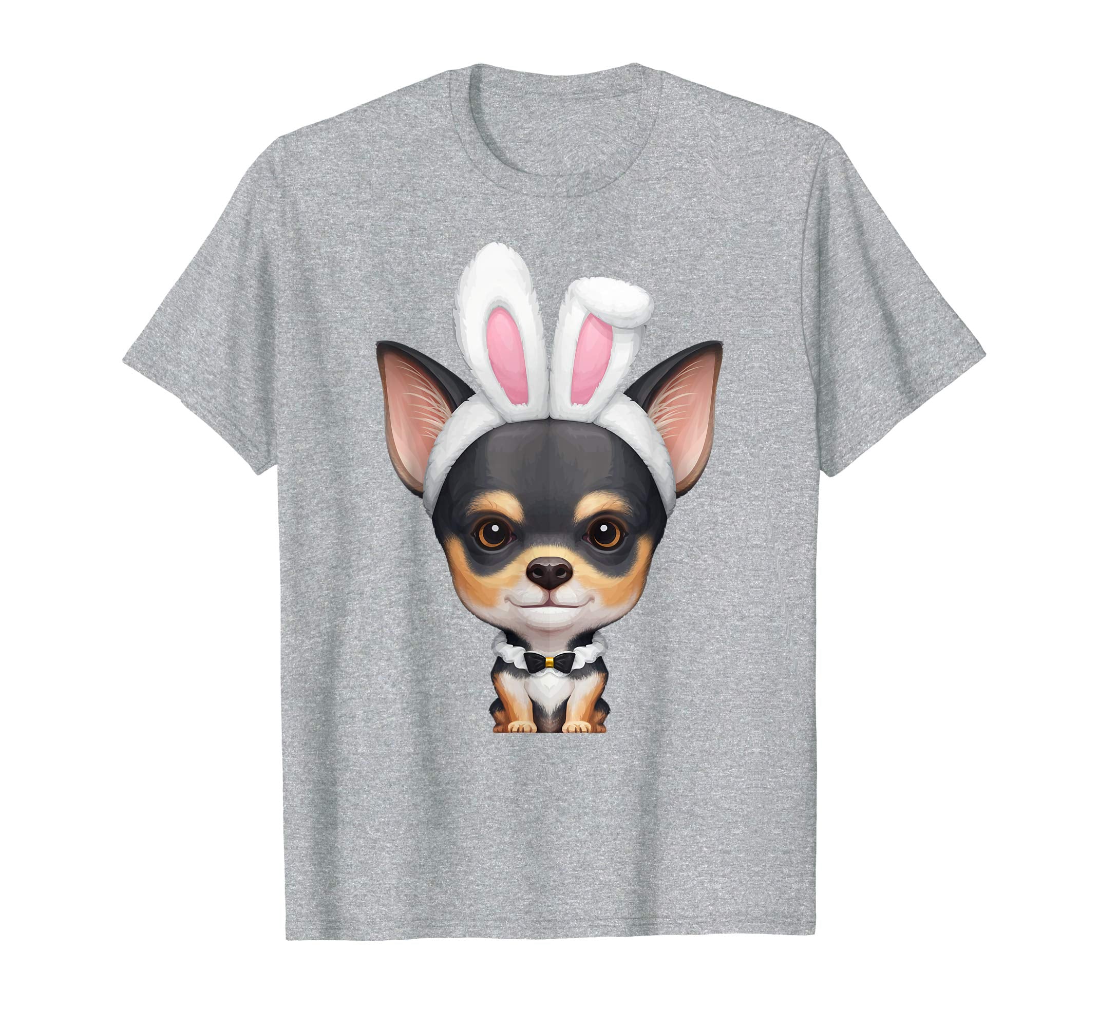 Tricolor Shorthaired Chihuahua Easter Bunny T-Shirt