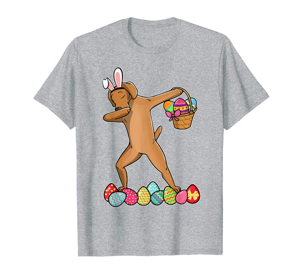 Vizsla Dab Dabbing Dressed Easter Bunny Egg Basket T-Shirt