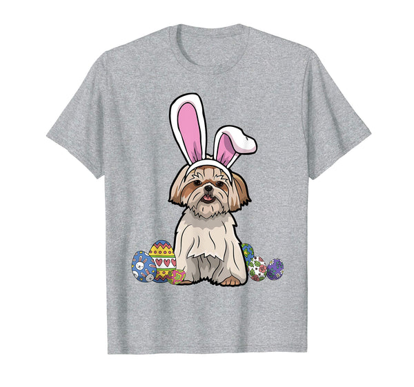 Shih Tzu Dressed As Easter Bunny With Rabbit Ears T-Shirt