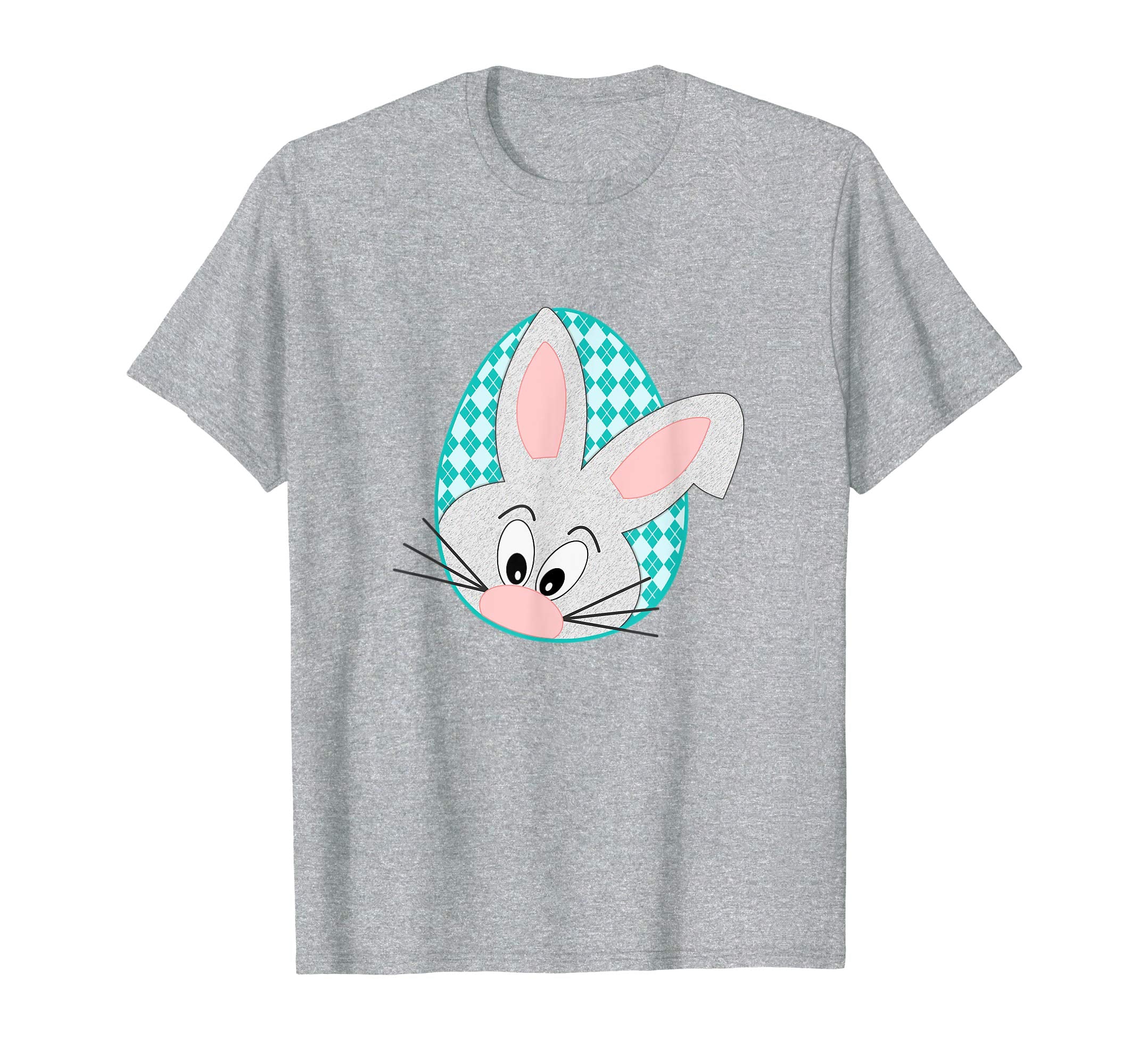 Argyle Easter Egg and Bunny Peekaboo Aqua Shirt