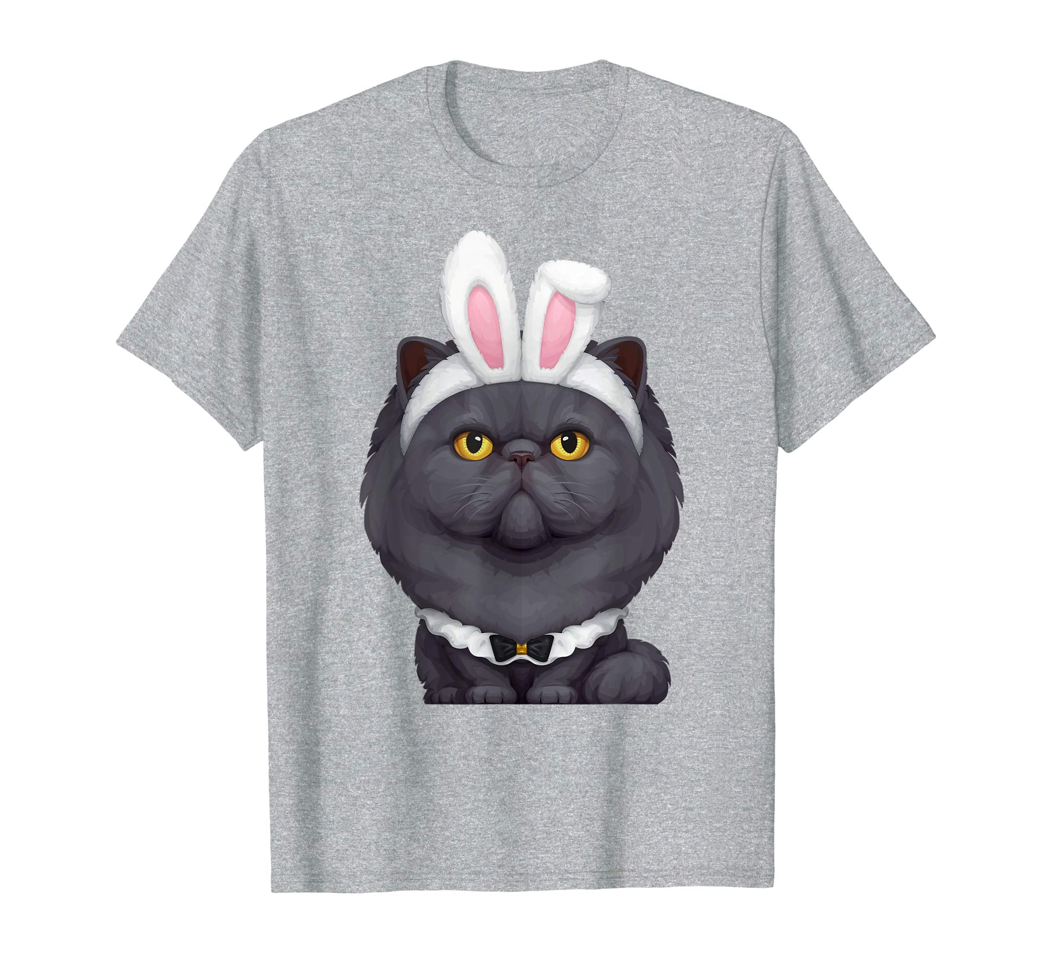 Black Persian Cat in the Easter Bunny Costume T-Shirt
