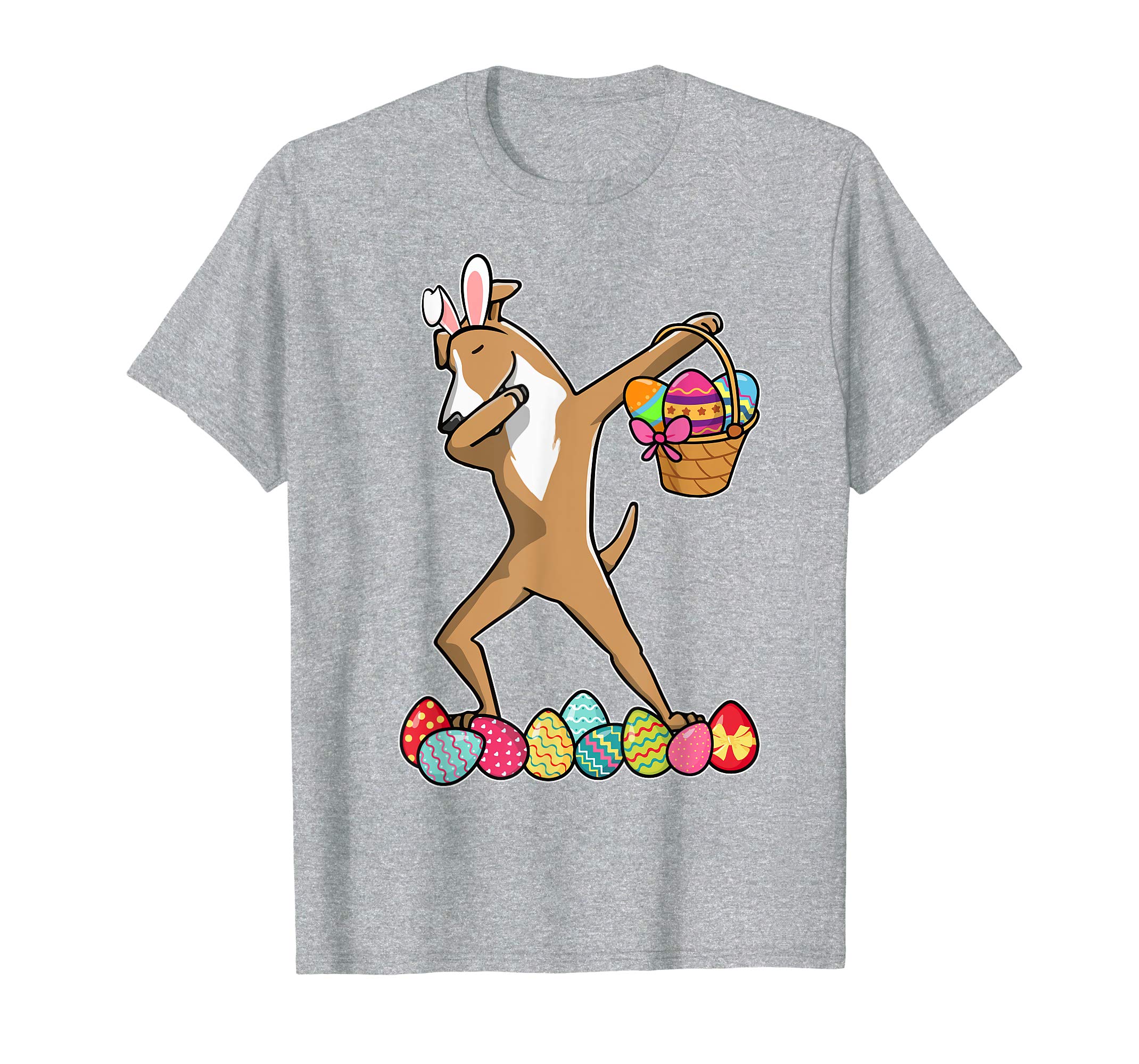 Greyhound Dabbing Easter Bunny Egg Basket Hunting T-Shirt