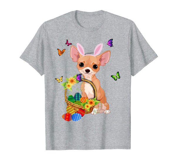 Chihuahua Bunny Hat Rabbit Easter Eggs Shirt