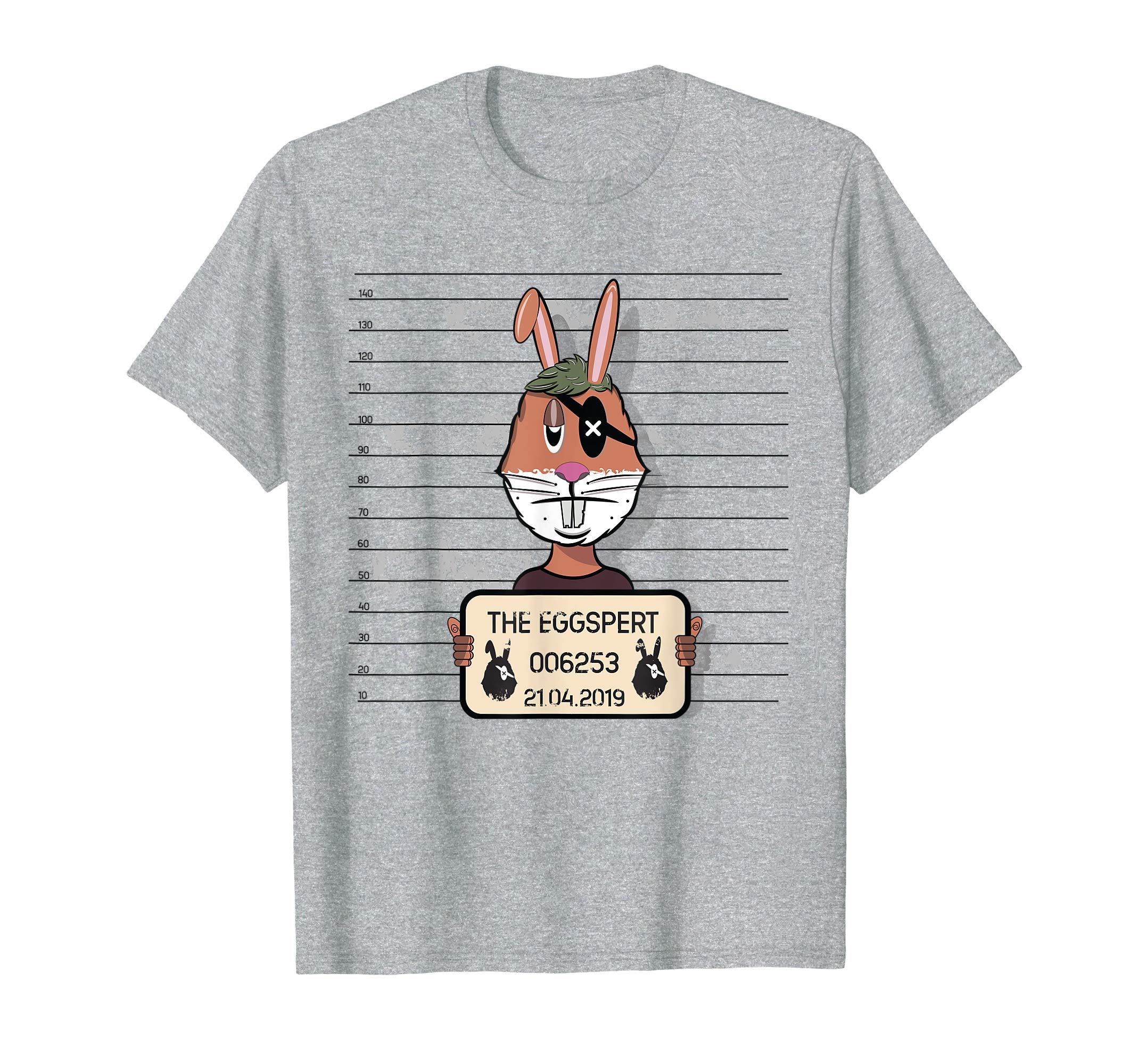 Eggspert Egg Hunter Mugshot Easter Bunny T Shirt for Boys