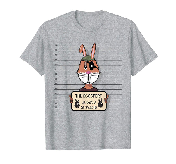 Eggspert Egg Hunter Mugshot Easter Bunny T Shirt for Boys