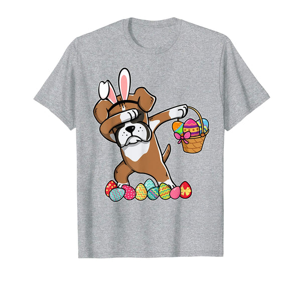Boxer Dab Dabbing Dressed Easter Bunny Egg Basket T-Shirt