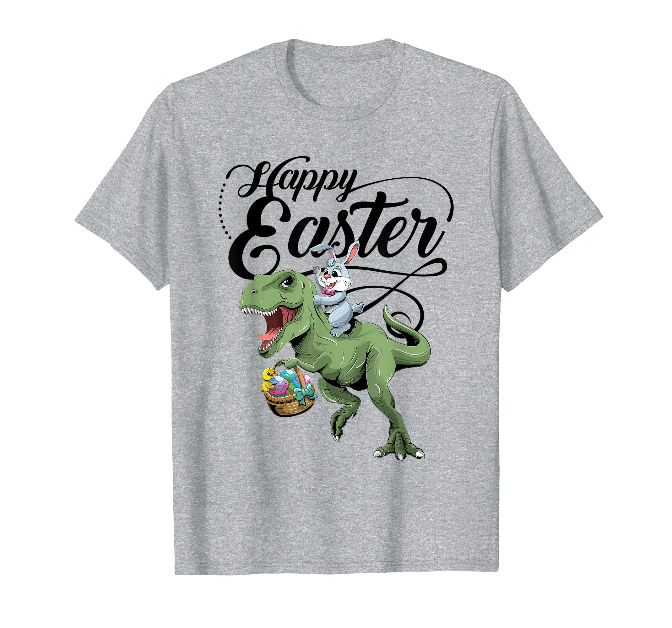 Easter T Shirt for Kids with Cool Bunny and T-rex Egg Hunt