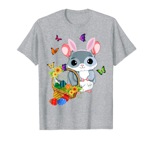 Chinchilla Bunny Hat Rabbit Easter Eggs Shirt
