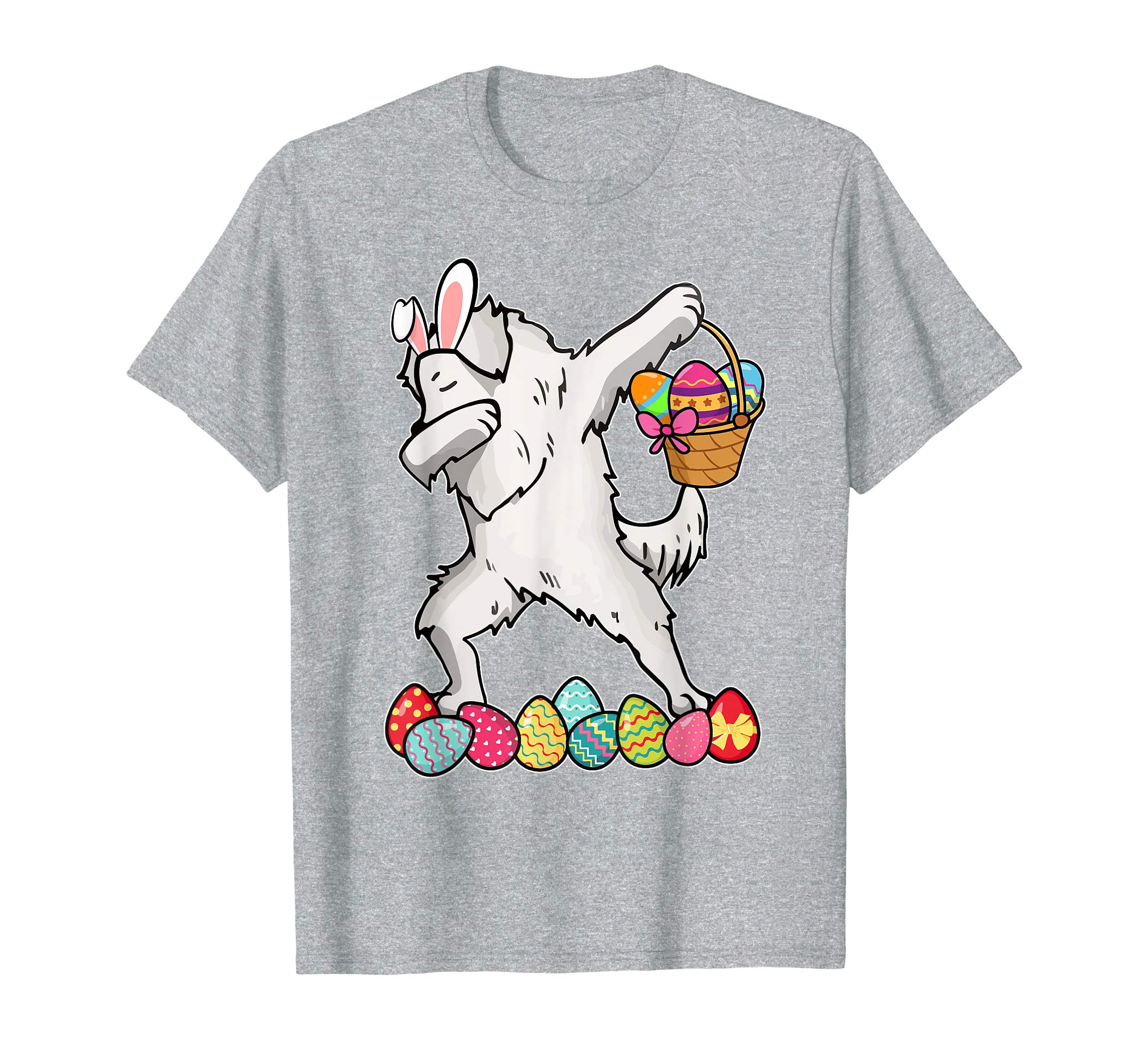American Eskimo Dab Dabbing Easter Bunny Egg Basket T-Shirt