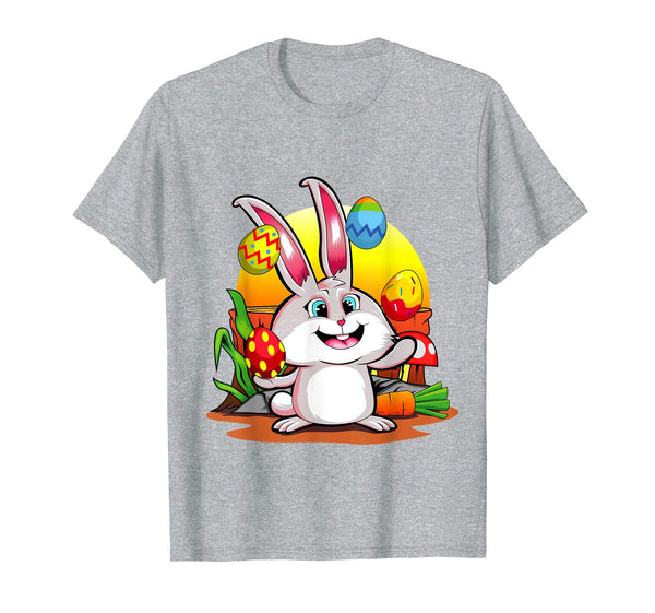 Easter Bunny T-Shirt Juggling With Colorful Easter Eggs