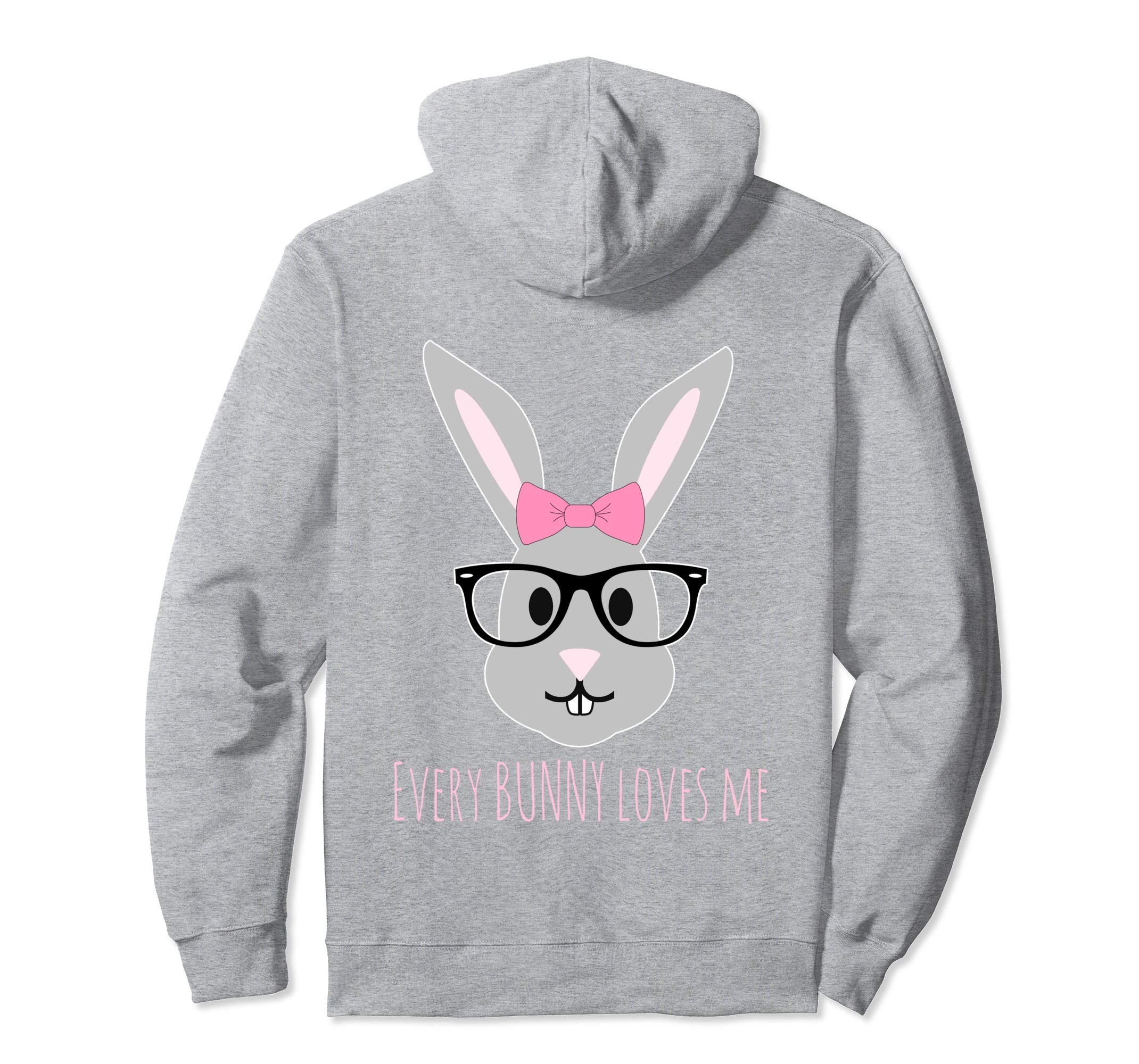 Happy Easter Shirt Girl Bunny with Glasses Hoody Hoodie