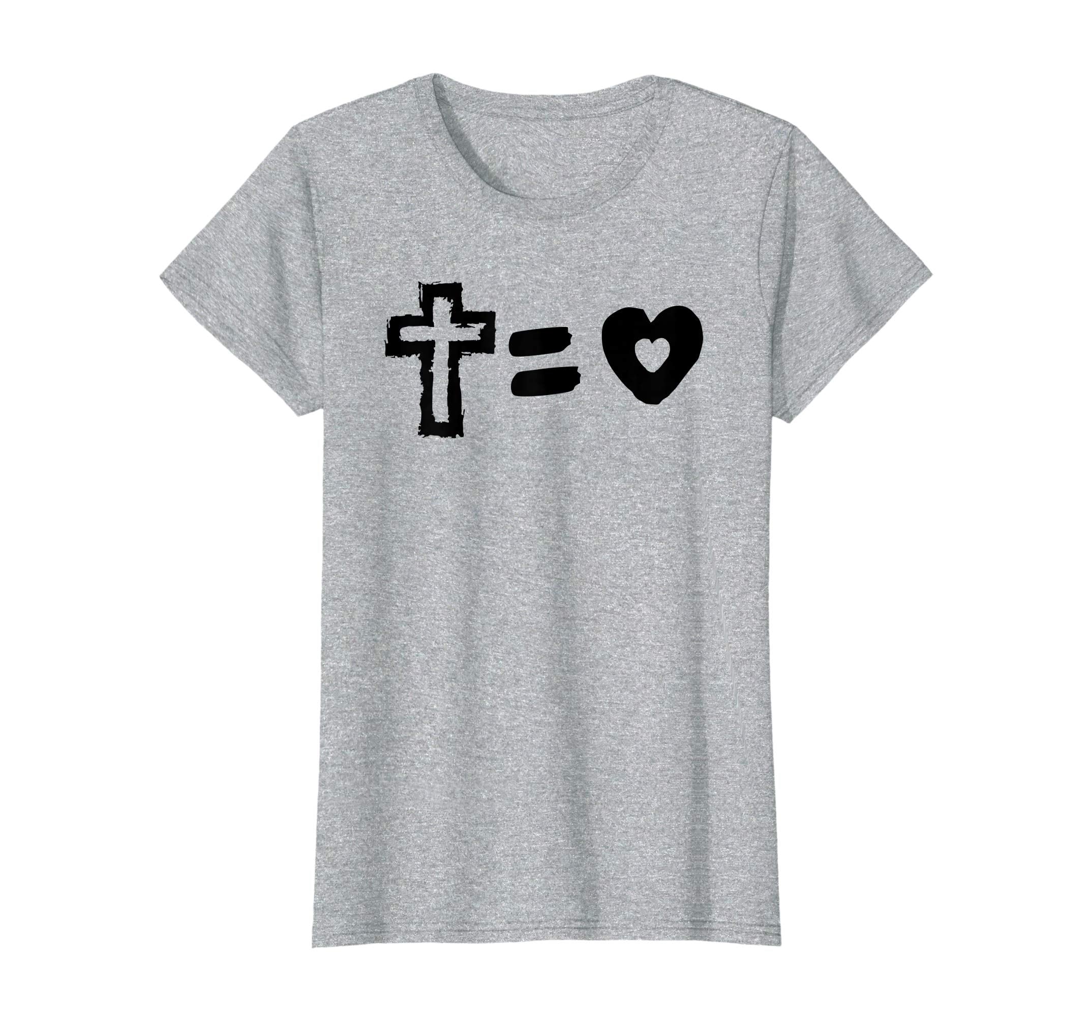 Cross Equals Love Heart Funny Jesus Christian Easter T Shirt