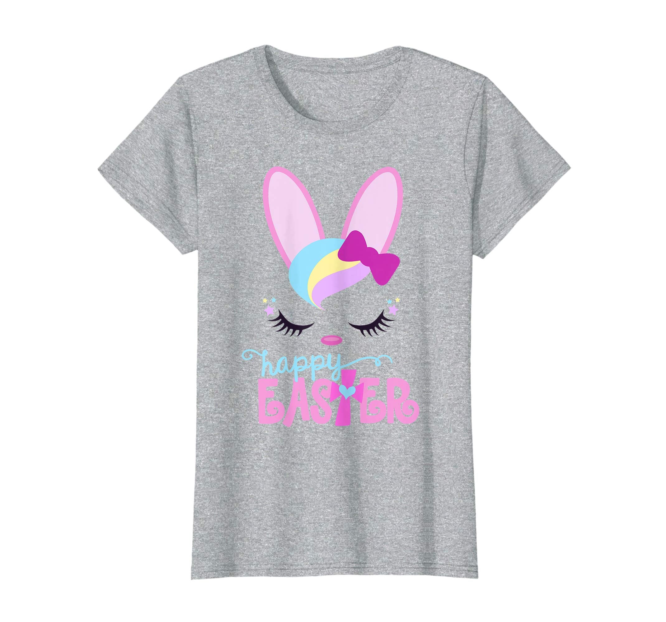 HAPPY EASTER Bunny Sleeping Face Christian Shirt Girls Women