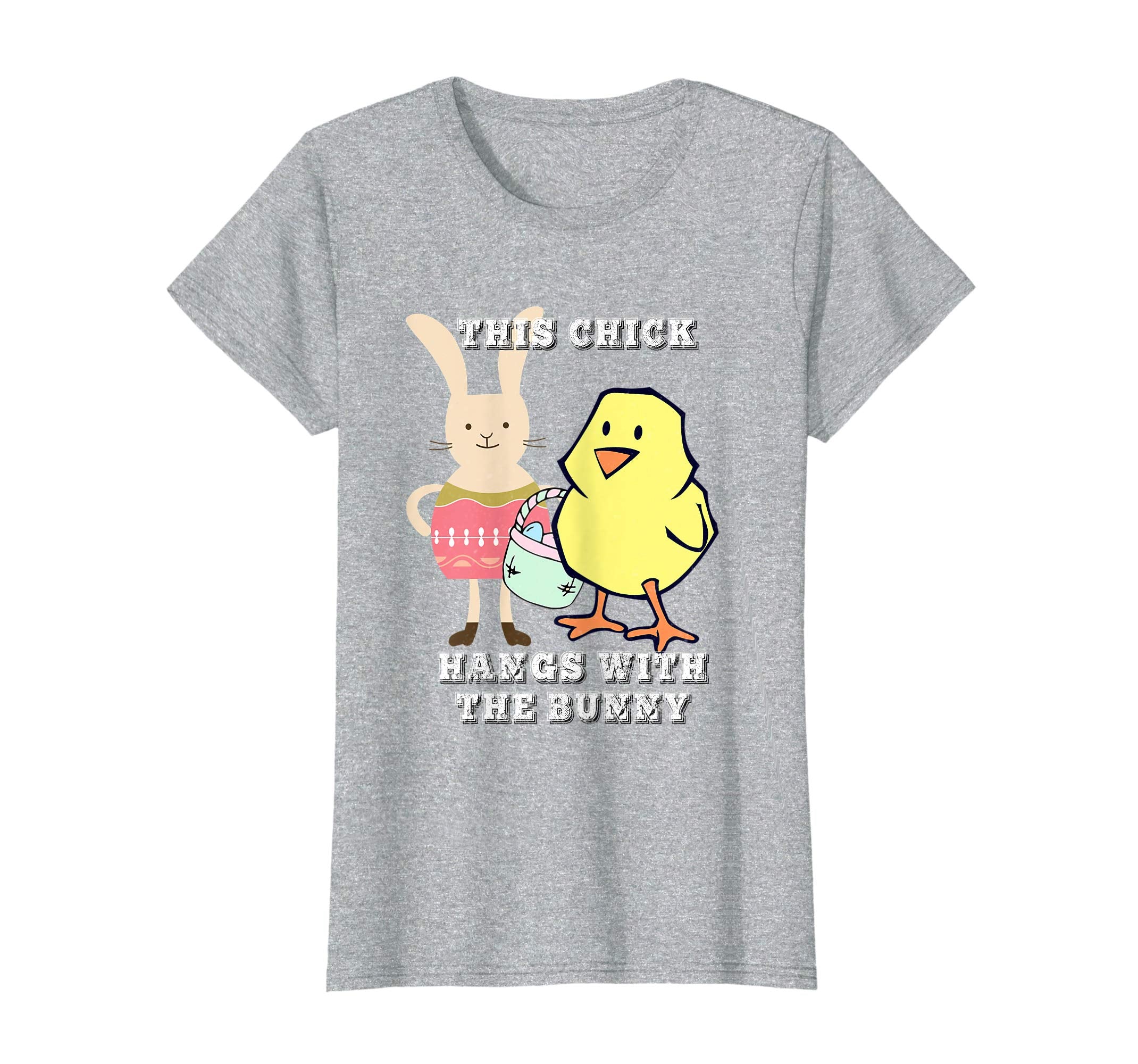 Womens This chick hangs with the bunny Easter T-shirt for women