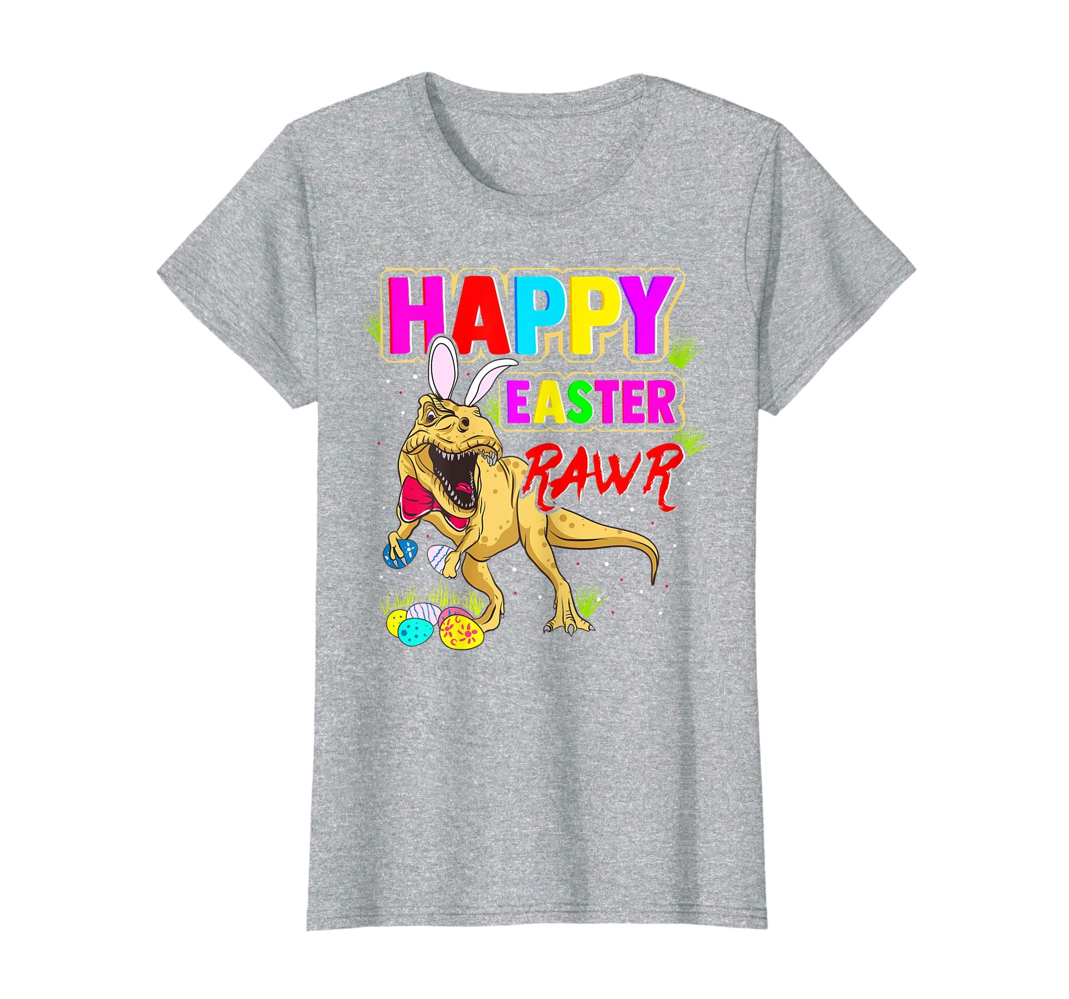 T-Rex Dinosaur Easter Bunny Shirt Kids School Eggs Rawr