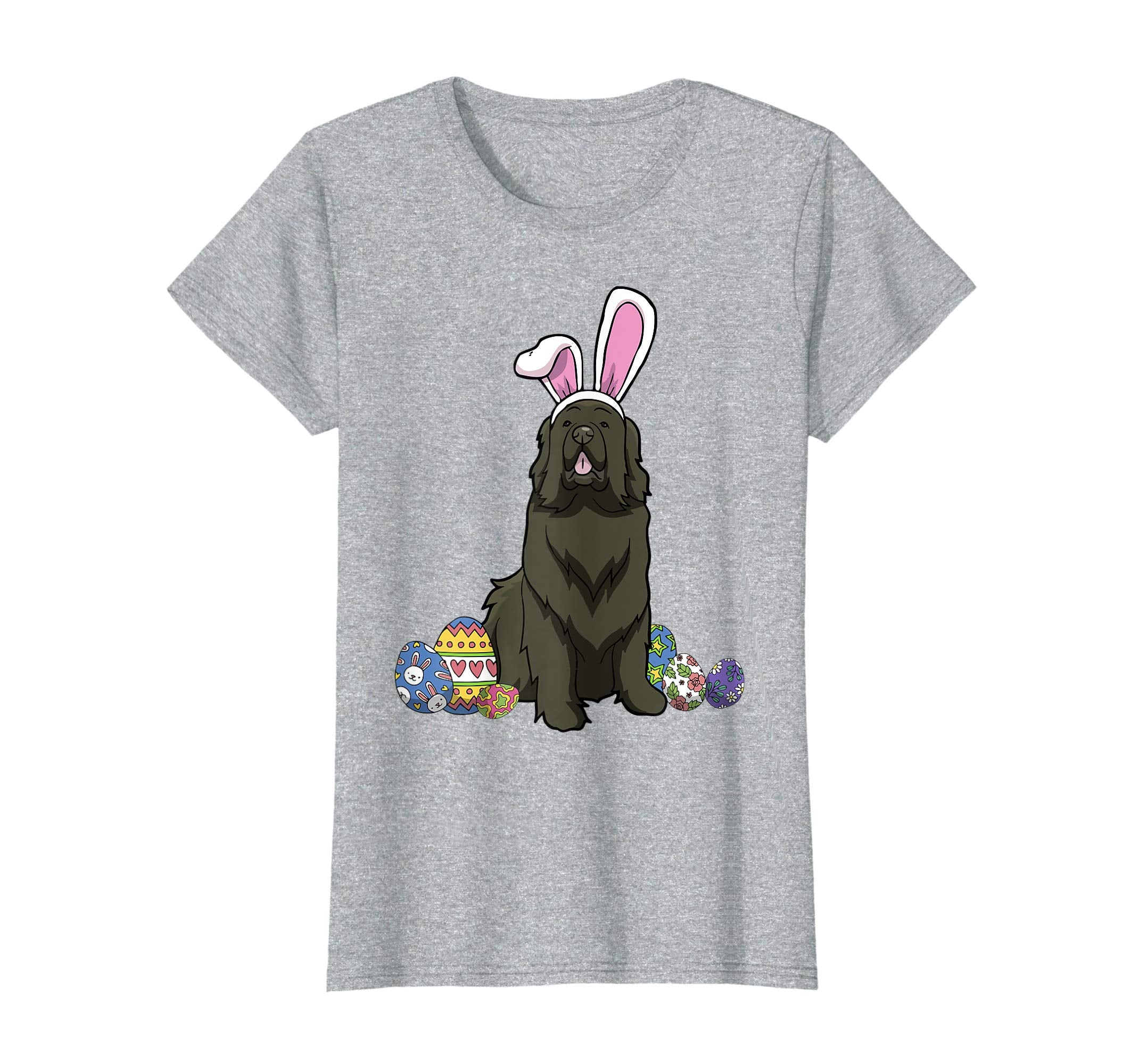 Newfoundland Dressed As Easter Bunny With Rabbit Ears Shirt