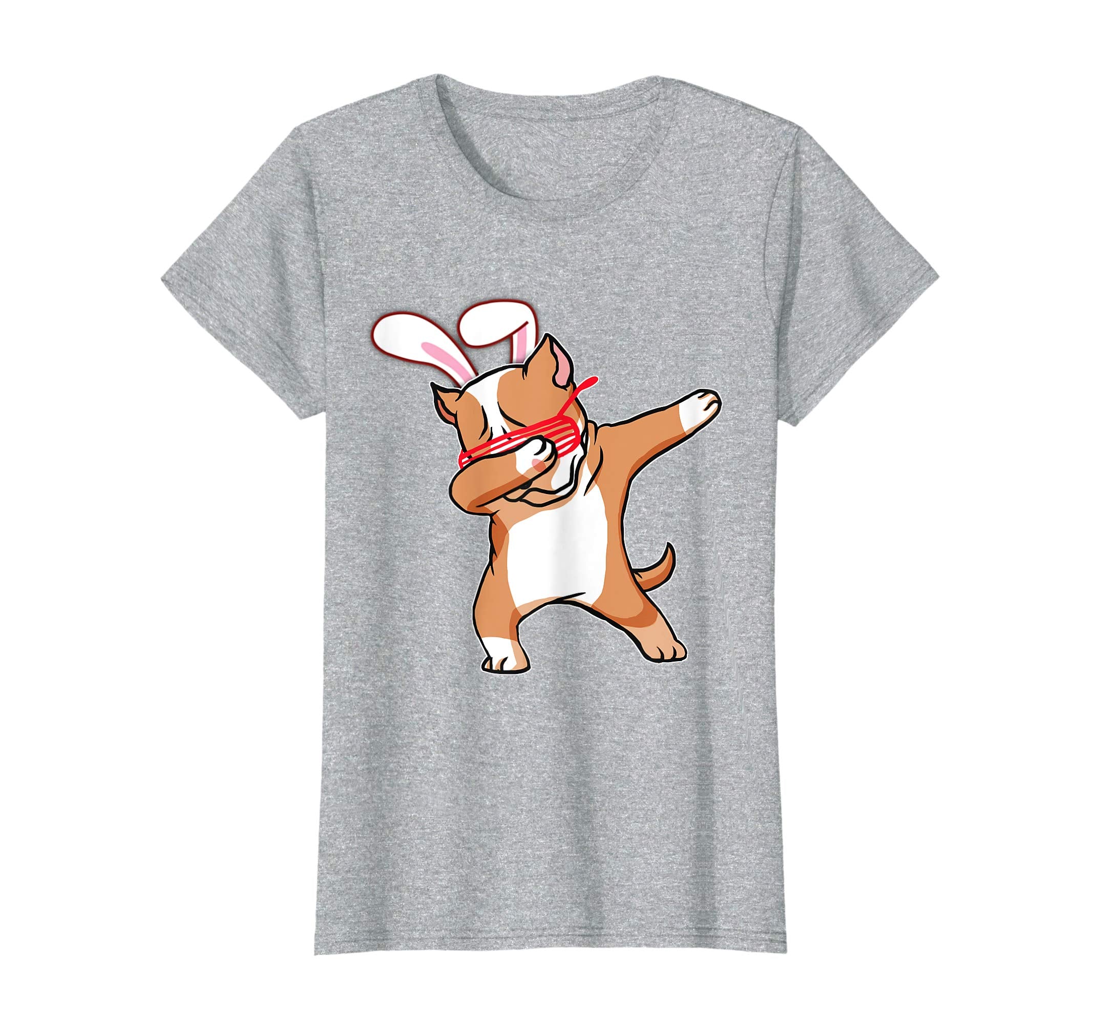 Easter Bunny Dabbing Pitbull Dog Tshirt Rabbit Ears Gift