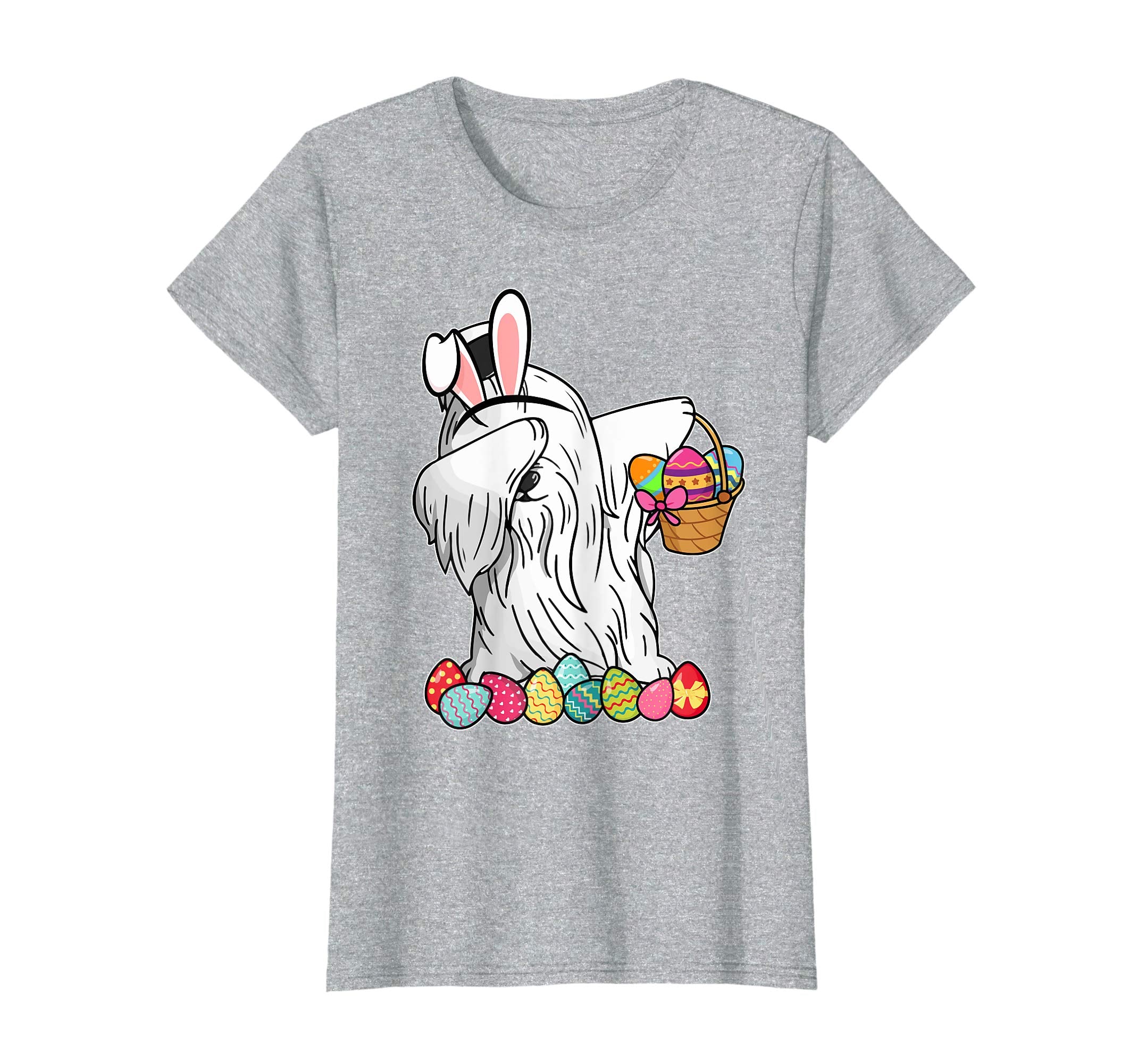 Maltese Dab Dabbing Dressed Easter Bunny Egg Basket T-Shirt