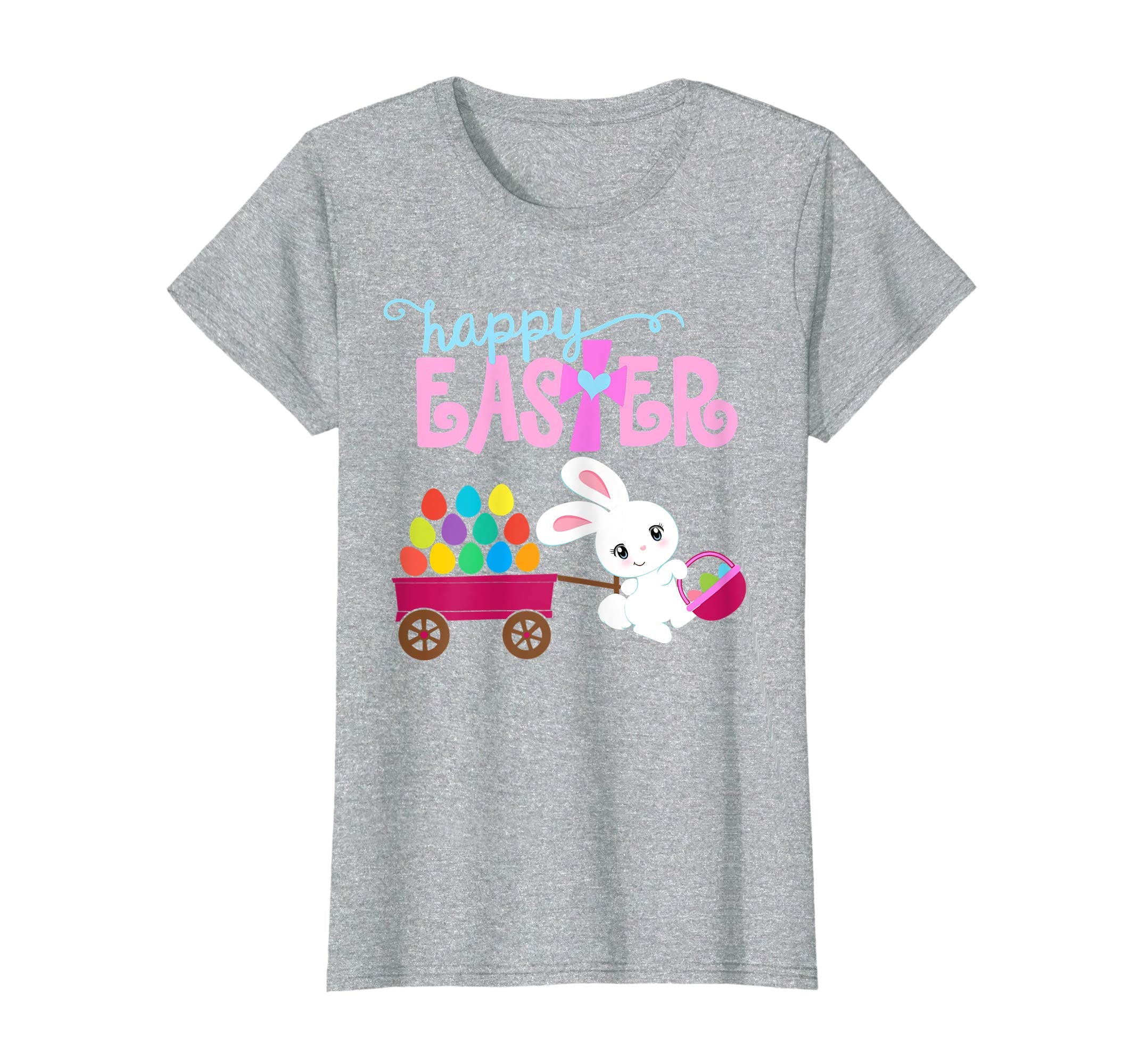 HAPPY EASTER Bunny Egg Hunt Christian Shirt Girls Women Kids