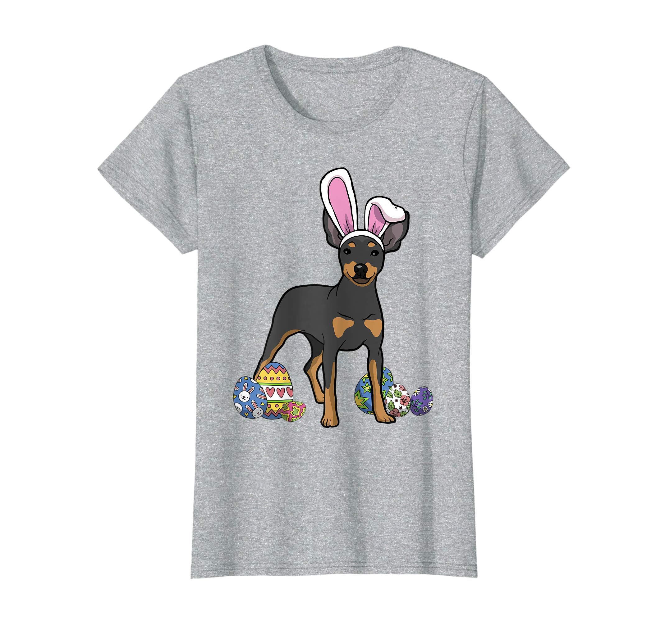 Miniature Pinscher Dressed As Easter Bunny Rabbit Ears Shirt