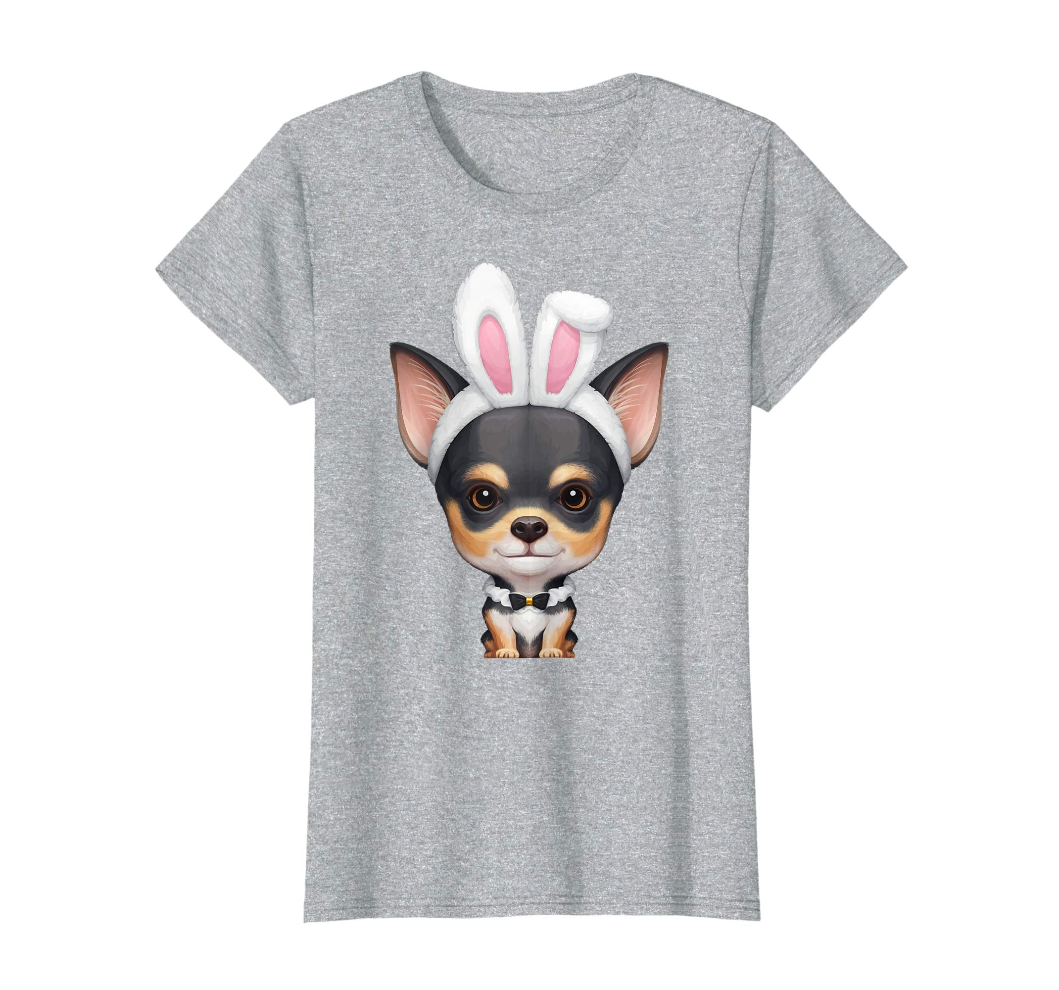 Tricolor Shorthaired Chihuahua Easter Bunny T-Shirt