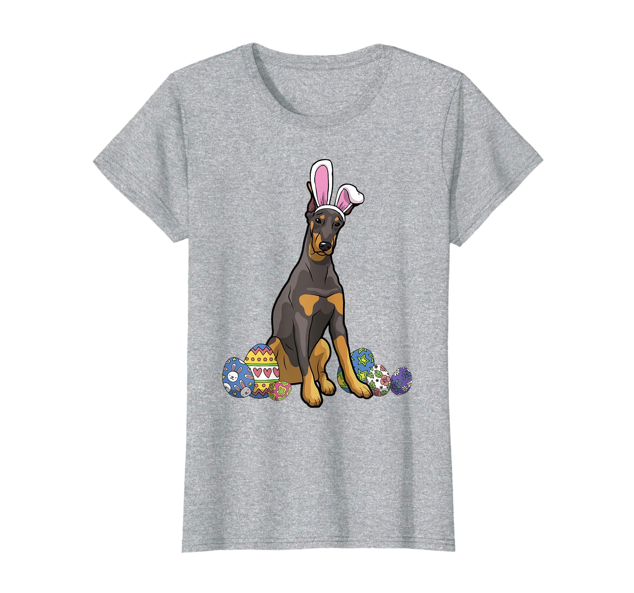 Dobermann Dressed As Easter Bunny With Rabbit Ears T-Shirt