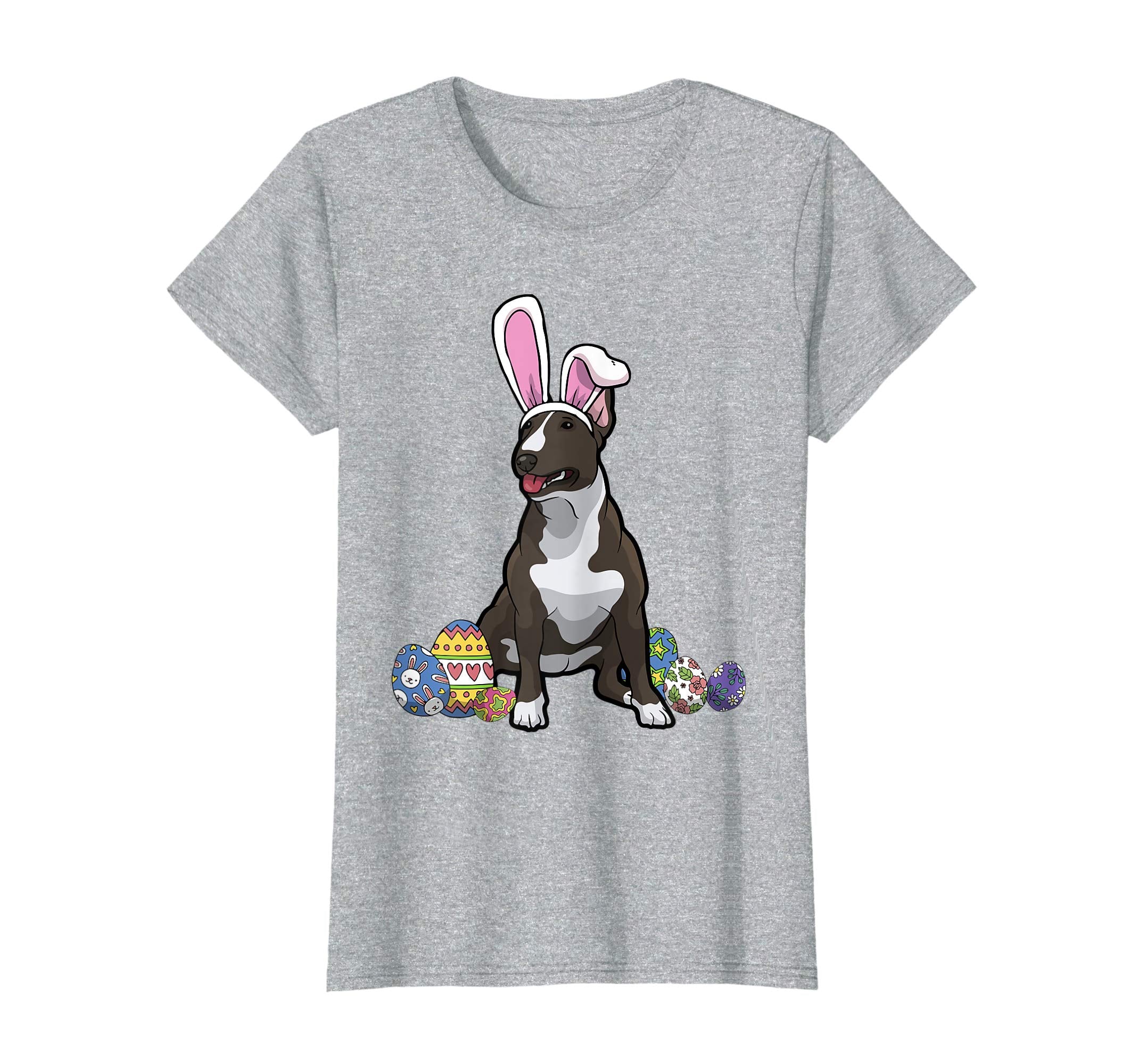 Bull Terrier Dressed As Easter Bunny With Rabbit Ears Shirt