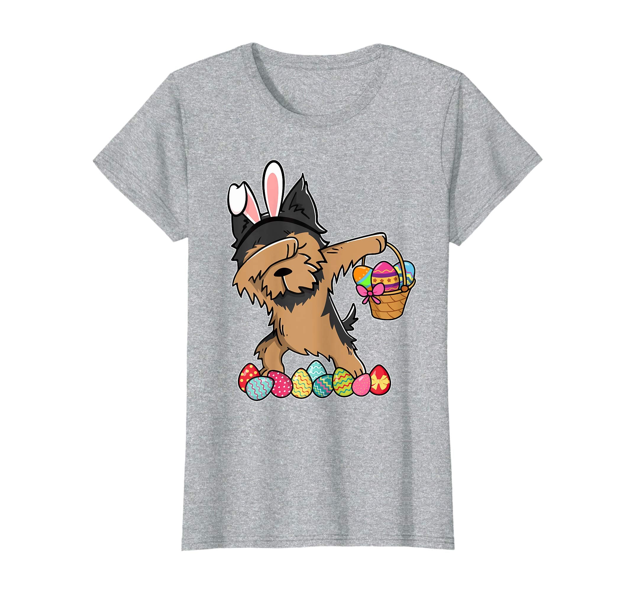 Yorkshire Terrier Dabbing Easter Bunny Egg Basket T-Shirt