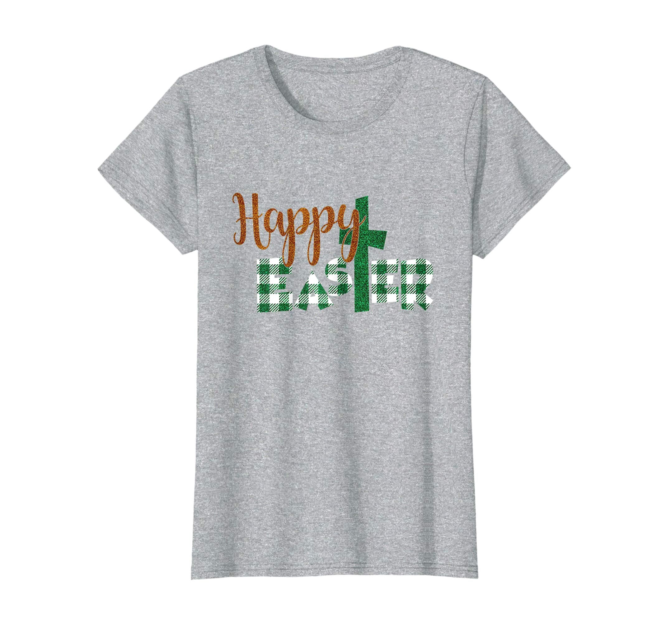 Happy Easter Christian Plaid Cross Woman T Shirt