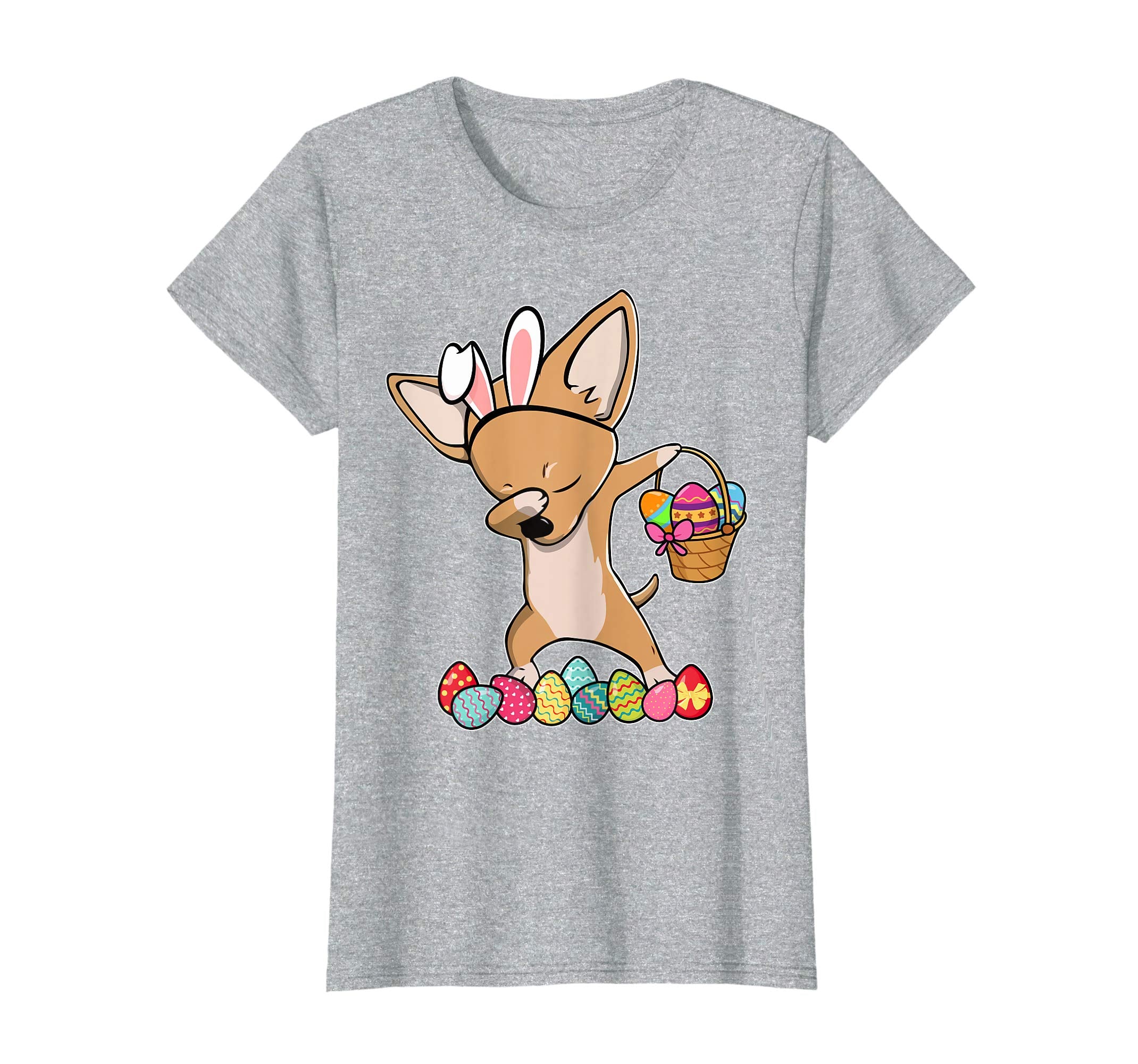 Chihuahua Dabbing Easter Bunny Egg Basket Hunting T-Shirt