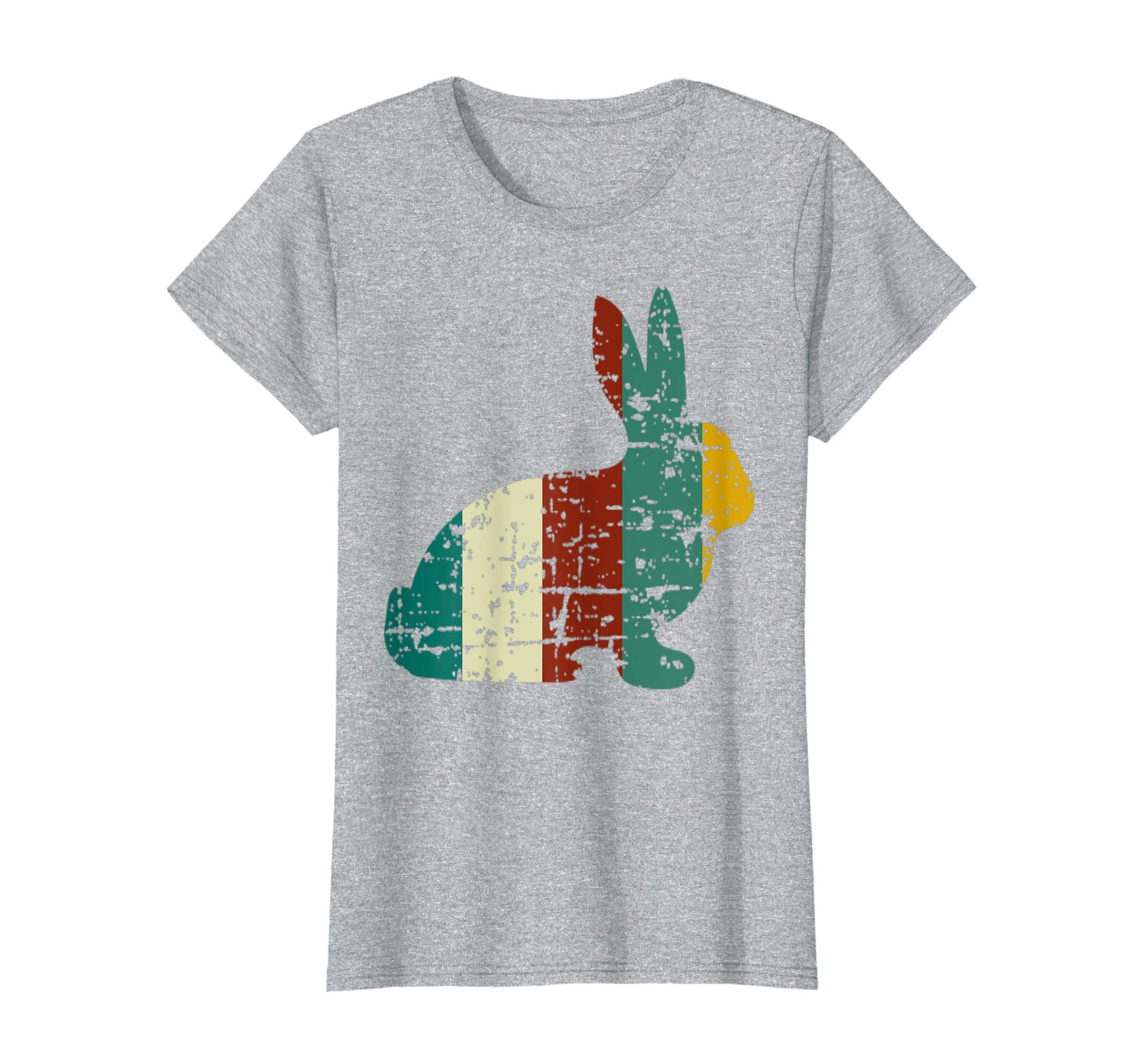 Easter Rabbit Distressed Vintage Bunny Silhouette T-Shirt