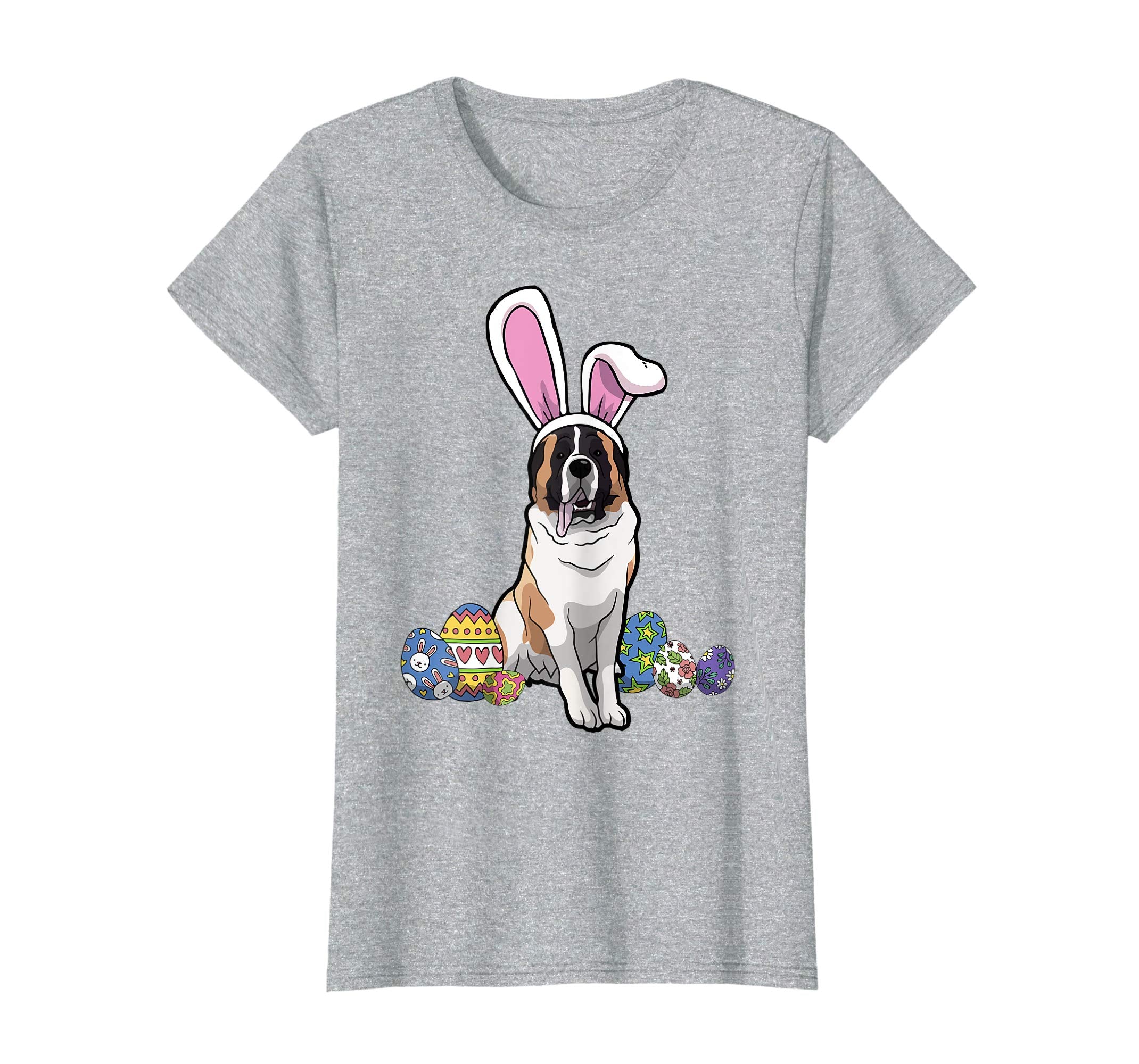 St. Bernard Dressed As Easter Bunny With Rabbit Ears T-Shirt