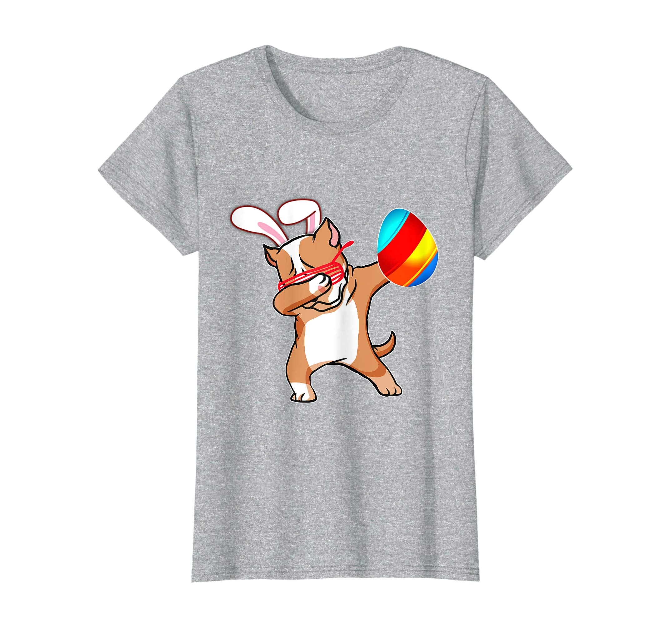 Easter Bunny Dabbing Pitbull Dog Tshirt Egg Ears Animal Gift