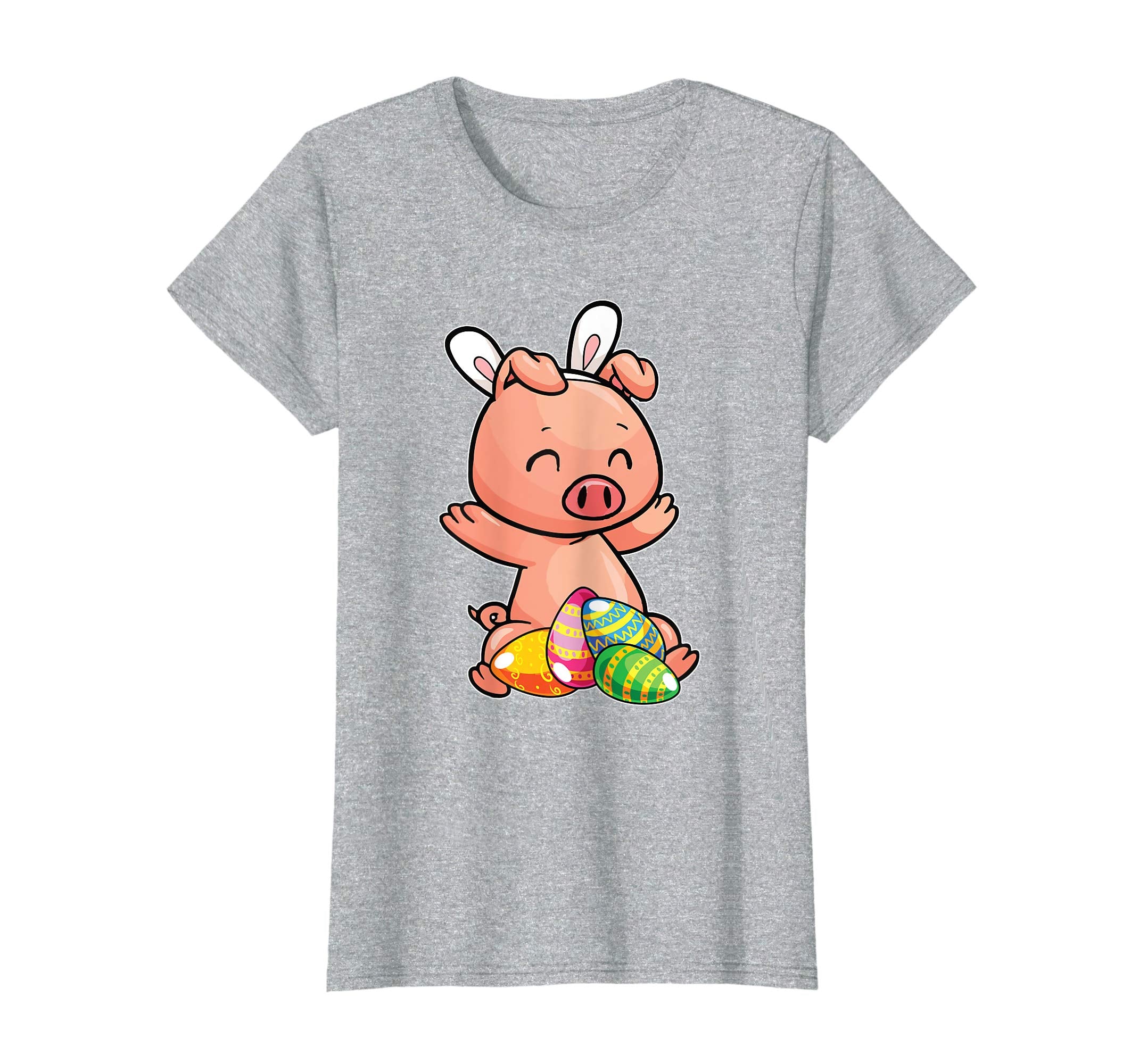 Pig And Bunny Rabbit Hat Funny Easter Eggs Gift T-Shirt