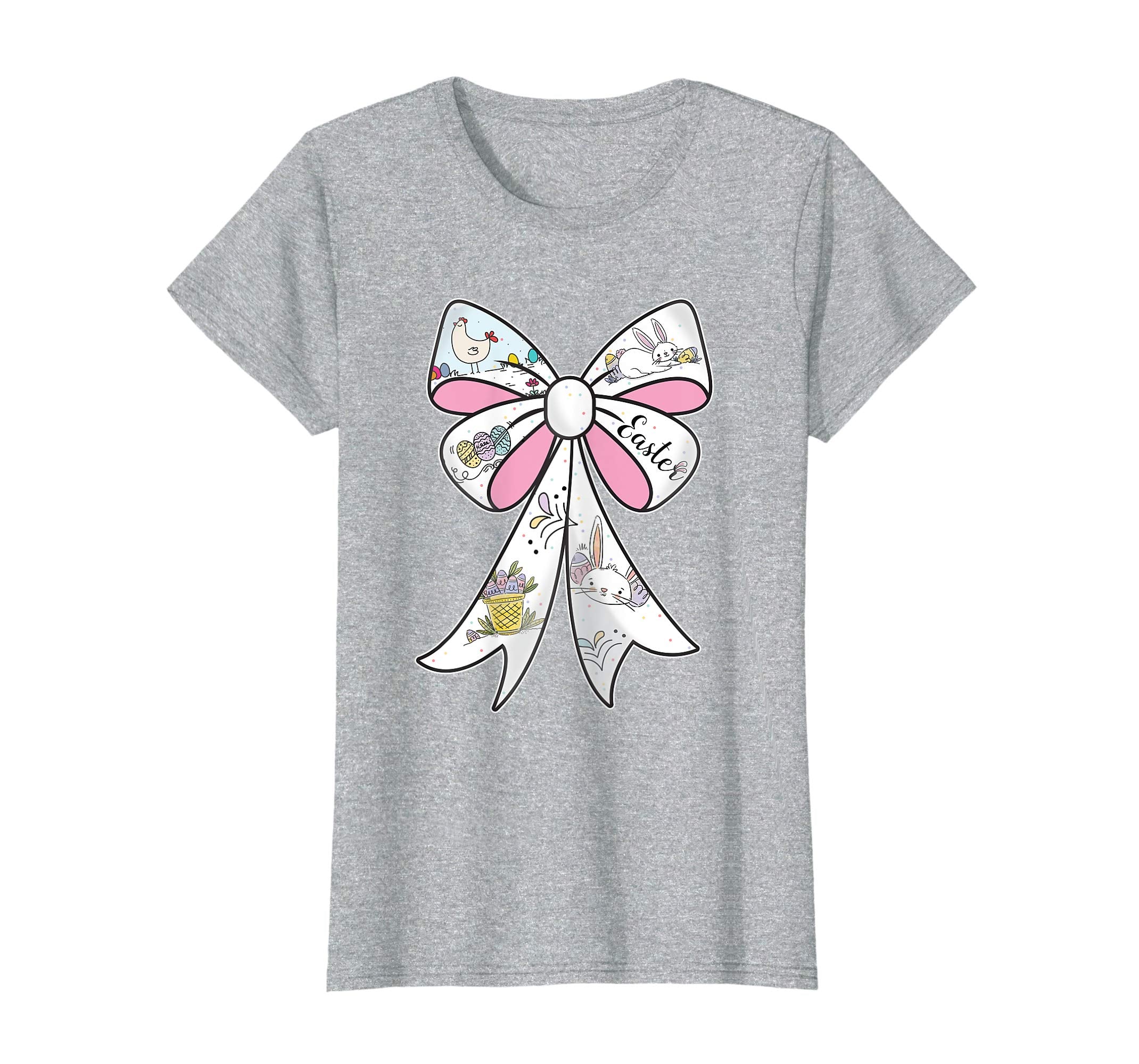 Fun Easter Bunny shirt for Girls Bow t-shirt Egg Hunt Tee