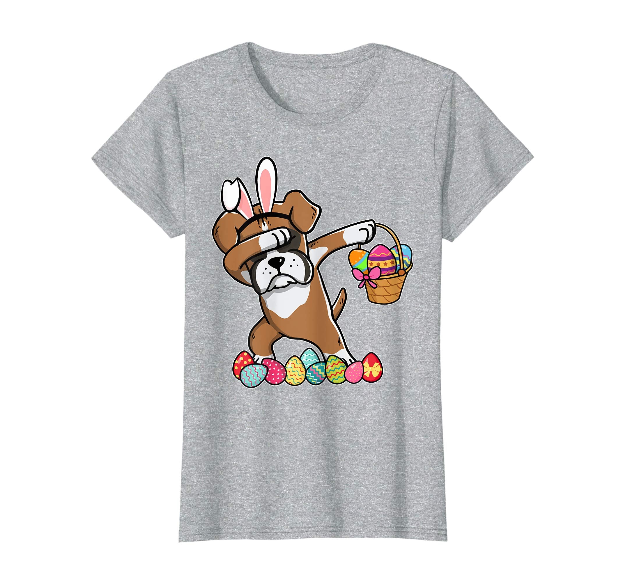 Boxer Dab Dabbing Dressed Easter Bunny Egg Basket T-Shirt