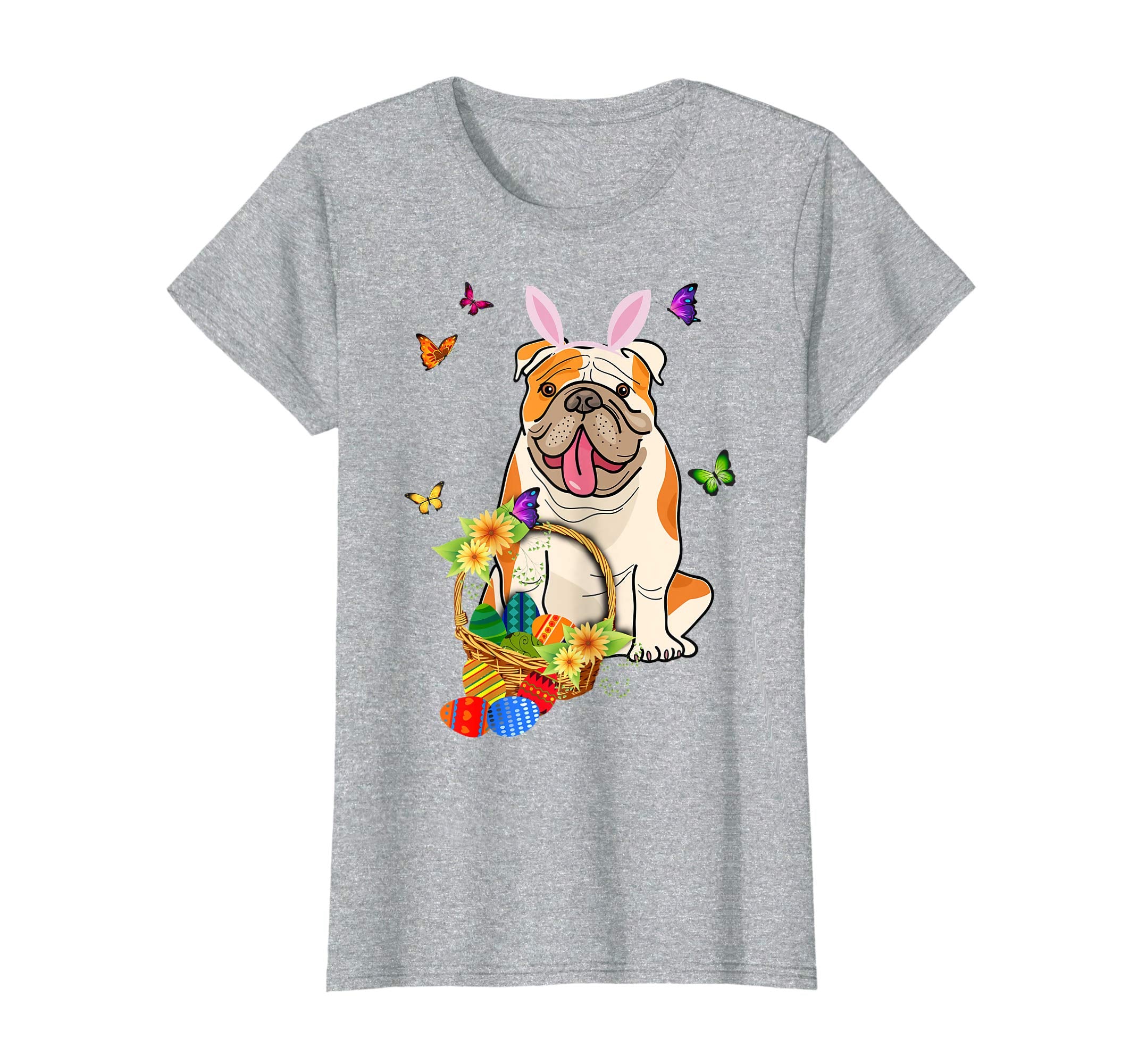 Bulldog Bunny Hat Rabbit Easter Eggs Shirt