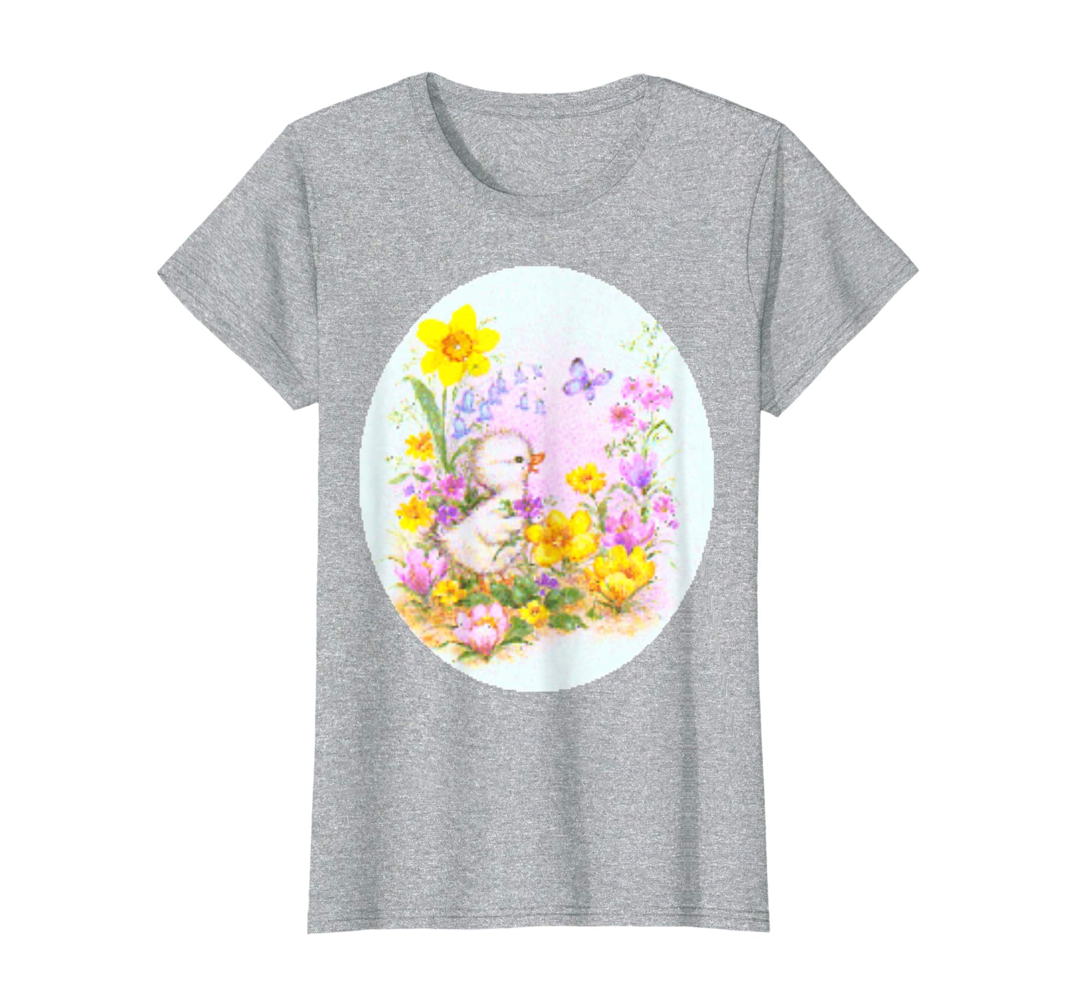 Cute Easter Duckling Chick and Flowers Standard T Shirts